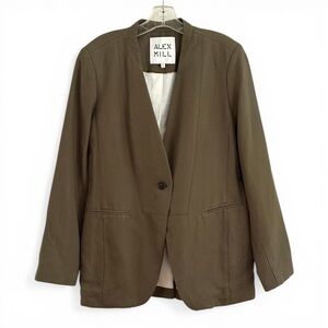 Alex Mill jacket large linen blend army green khaki